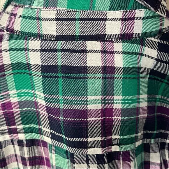 Gap The Fitted Boyfriend Plaid Flannel Button Up Shirt, Medium - Picture 10 of 13